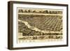 Columbus, Georgia - Panoramic Map-Lantern Press-Framed Premium Giclee Print