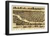 Columbus, Georgia - Panoramic Map-Lantern Press-Framed Premium Giclee Print