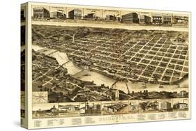 Columbus, Georgia - Panoramic Map-Lantern Press-Stretched Canvas