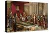 Columbus Greeted by King Ferdinand and Queen Isabella Upon His Return to Spain from the New World-null-Stretched Canvas