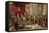 Columbus Greeted by King Ferdinand and Queen Isabella Upon His Return to Spain from the New World-null-Framed Stretched Canvas