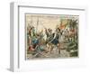 Columbus Lands 1492-null-Framed Art Print