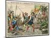 Columbus Lands 1492-null-Mounted Art Print