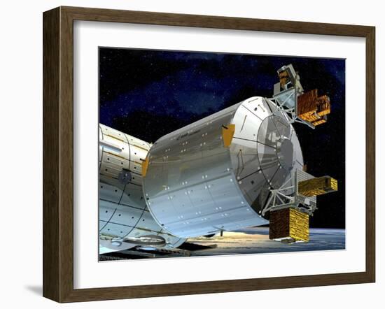 Columbus Module of the ISS, Artwork-David Ducros-Framed Photographic Print