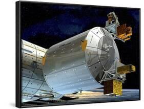 Columbus Module of the ISS, Artwork-David Ducros-Framed Photographic Print