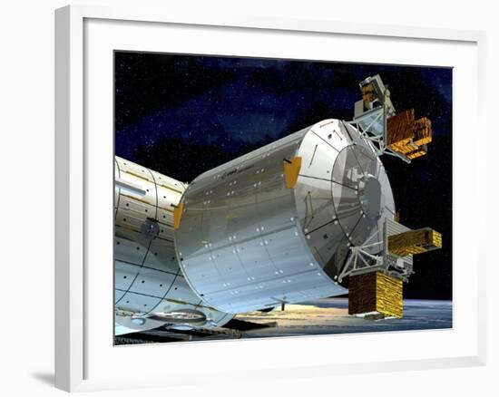 Columbus Module of the ISS, Artwork-David Ducros-Framed Photographic Print