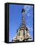 Columbus Monument in Port Vell, Barcelona, Catalonia, Spain, Europe-Richard Cummins-Framed Stretched Canvas