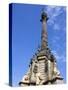 Columbus Monument in Port Vell, Barcelona, Catalonia, Spain, Europe-Richard Cummins-Stretched Canvas