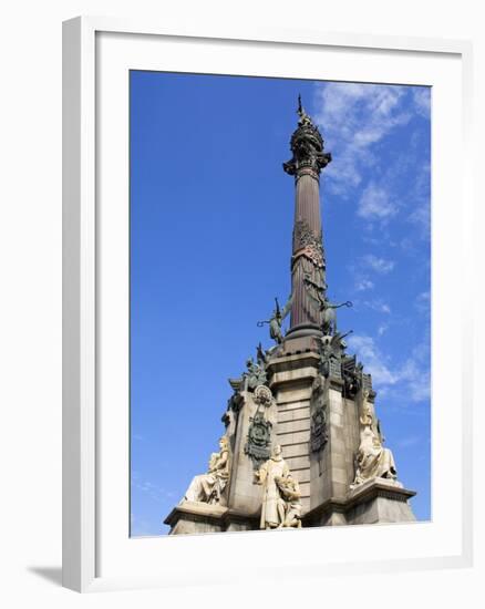 Columbus Monument in Port Vell, Barcelona, Catalonia, Spain, Europe-Richard Cummins-Framed Photographic Print