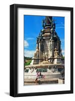 Columbus monument on the Placa del Portal de la Pau, Barcelona, Catalonia, Spain-null-Framed Art Print