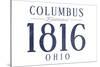 Columbus, Ohio - Established Date (Blue)-Lantern Press-Stretched Canvas