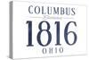 Columbus, Ohio - Established Date (Blue)-Lantern Press-Stretched Canvas