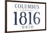 Columbus, Ohio - Established Date (Blue)-Lantern Press-Framed Art Print