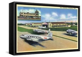 Columbus, Ohio - Landed Twa Planes at Port Columbus-Lantern Press-Framed Stretched Canvas