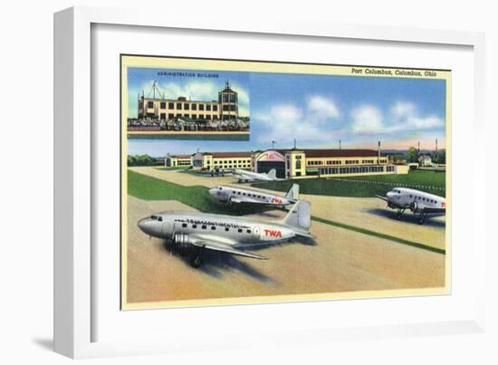 Columbus, Ohio - Landed Twa Planes at Port Columbus-Lantern Press-Framed Art Print