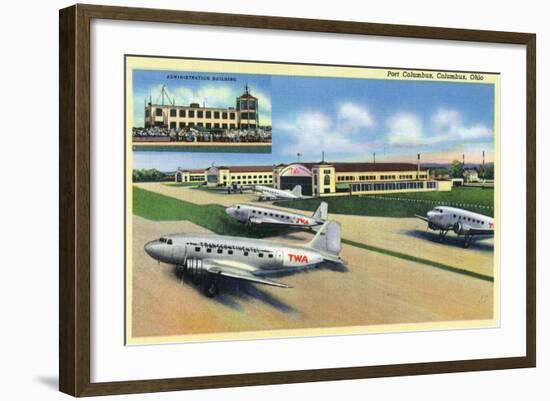 Columbus, Ohio - Landed Twa Planes at Port Columbus-Lantern Press-Framed Art Print