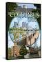 Columbus, Ohio - Montage Scenes-Lantern Press-Framed Stretched Canvas