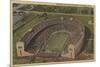 Columbus, Ohio - Ohio State University Stadium from Air-Lantern Press-Mounted Art Print