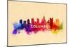 Columbus, Ohio - Skyline Abstract-Lantern Press-Mounted Art Print