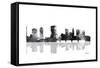 Columbus Ohio Skyline BG 1-Marlene Watson-Framed Stretched Canvas