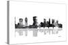 Columbus Ohio Skyline BG 1-Marlene Watson-Stretched Canvas