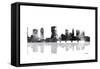 Columbus Ohio Skyline BG 1-Marlene Watson-Framed Stretched Canvas