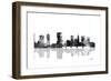 Columbus Ohio Skyline BG 1-Marlene Watson-Framed Giclee Print