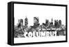 Columbus Ohio Skyline BG 2-Marlene Watson-Framed Stretched Canvas