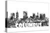 Columbus Ohio Skyline BG 2-Marlene Watson-Stretched Canvas