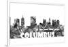 Columbus Ohio Skyline BG 2-Marlene Watson-Framed Giclee Print