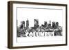 Columbus Ohio Skyline BG 2-Marlene Watson-Framed Giclee Print