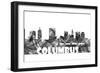 Columbus Ohio Skyline BG 2-Marlene Watson-Framed Giclee Print