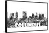 Columbus Ohio Skyline BG 2-Marlene Watson-Framed Stretched Canvas