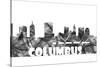 Columbus Ohio Skyline BG 2-Marlene Watson-Stretched Canvas