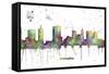 Columbus Ohio Skyline MCLR 1-Marlene Watson-Framed Stretched Canvas