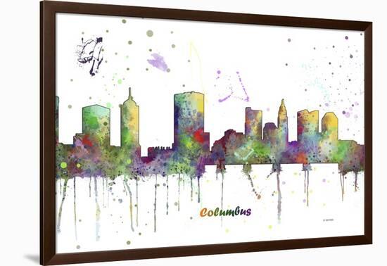 Columbus Ohio Skyline MCLR 1-Marlene Watson-Framed Giclee Print