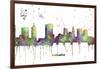 Columbus Ohio Skyline MCLR 1-Marlene Watson-Framed Giclee Print