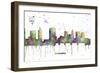 Columbus Ohio Skyline MCLR 1-Marlene Watson-Framed Giclee Print