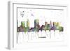 Columbus Ohio Skyline MCLR 1-Marlene Watson-Framed Giclee Print