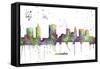 Columbus Ohio Skyline MCLR 1-Marlene Watson-Framed Stretched Canvas