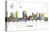 Columbus Ohio Skyline MCLR 1-Marlene Watson-Stretched Canvas