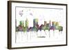 Columbus Ohio Skyline MCLR 1-Marlene Watson-Framed Giclee Print