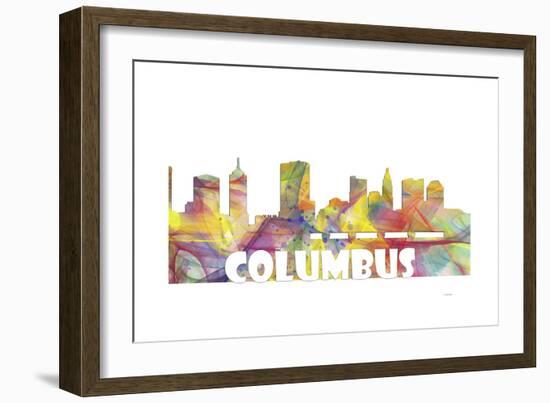 Columbus Ohio Skyline Mclr 2-Marlene Watson-Framed Giclee Print