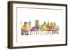 Columbus Ohio Skyline Mclr 2-Marlene Watson-Framed Giclee Print