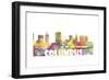 Columbus Ohio Skyline Mclr 2-Marlene Watson-Framed Giclee Print