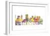 Columbus Ohio Skyline Mclr 2-Marlene Watson-Framed Giclee Print