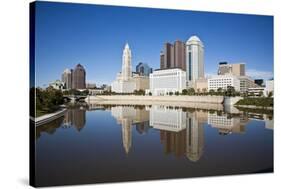 Columbus, Ohio Skyline Reflected in the Scioto River.  Columbus is the Capital of Ohio-pdb1-Stretched Canvas