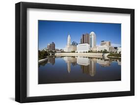 Columbus, Ohio Skyline Reflected in the Scioto River.  Columbus is the Capital of Ohio-pdb1-Framed Photographic Print