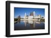 Columbus, Ohio Skyline Reflected in the Scioto River.  Columbus is the Capital of Ohio-pdb1-Framed Photographic Print