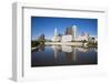 Columbus, Ohio Skyline Reflected in the Scioto River.  Columbus is the Capital of Ohio-pdb1-Framed Photographic Print